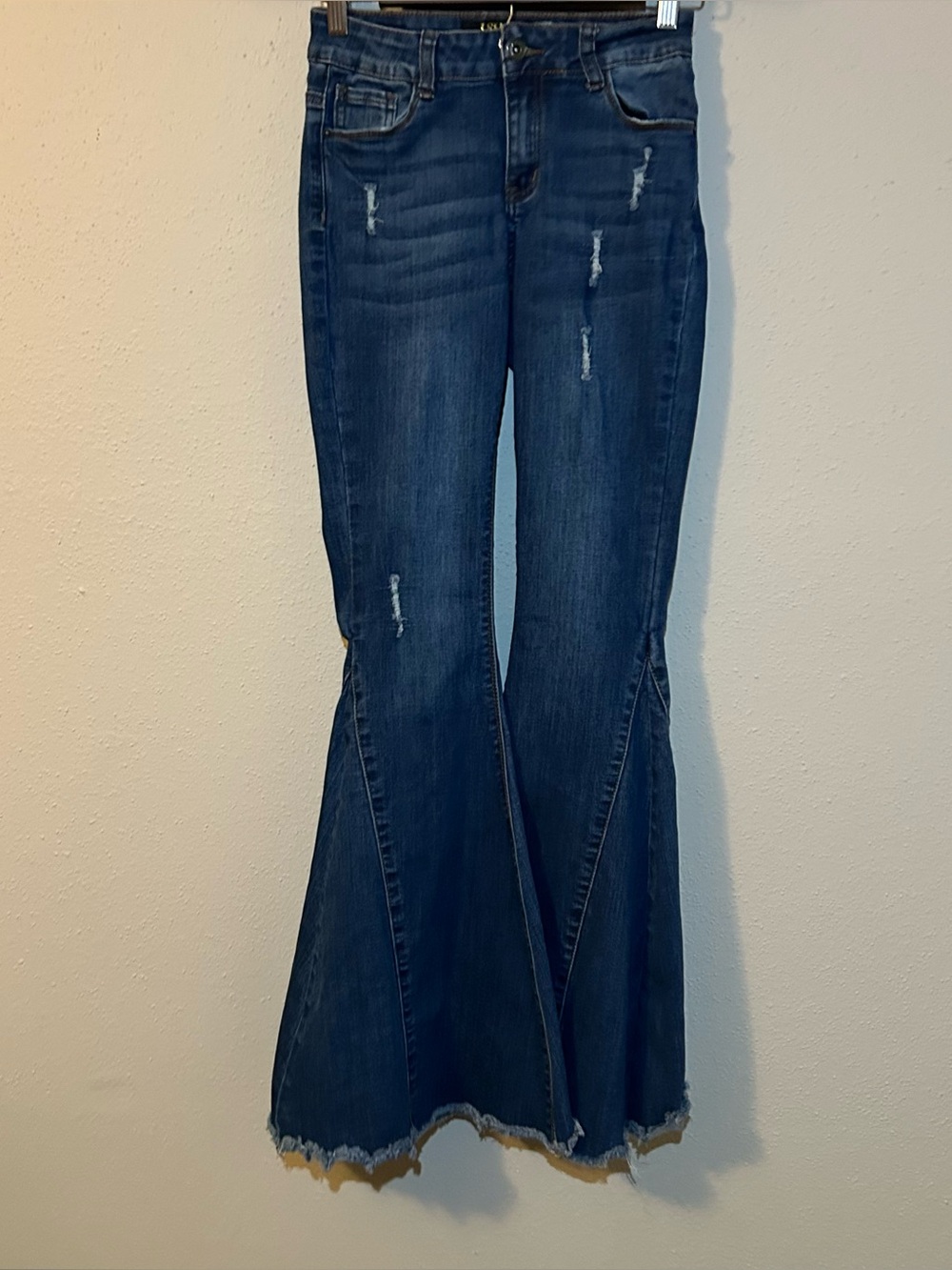 Lucky & Blessed L&B Distressed Mid Rise Flare Jeans Size 2